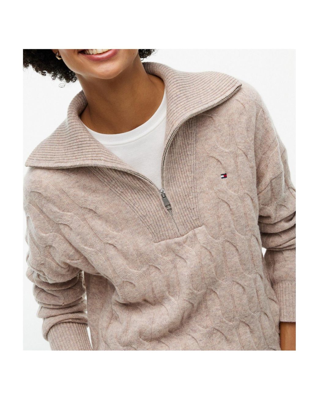 Tommy Hilfiger Brown Turtleneck Long-Sleeve Sweater
