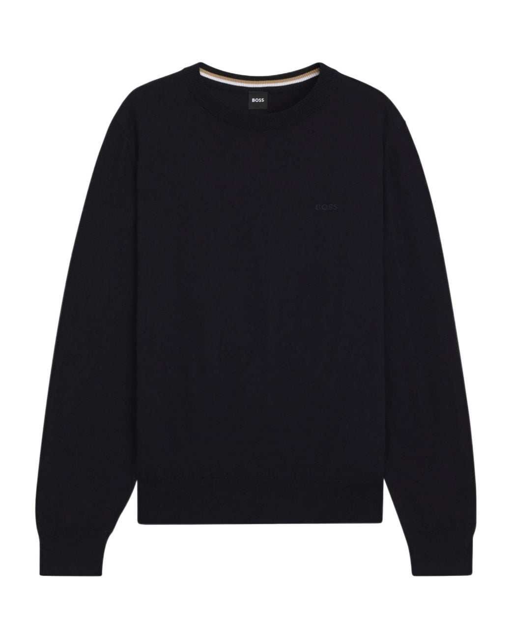 Boss Blue Logo Crew-Neck Sweatshirt for men