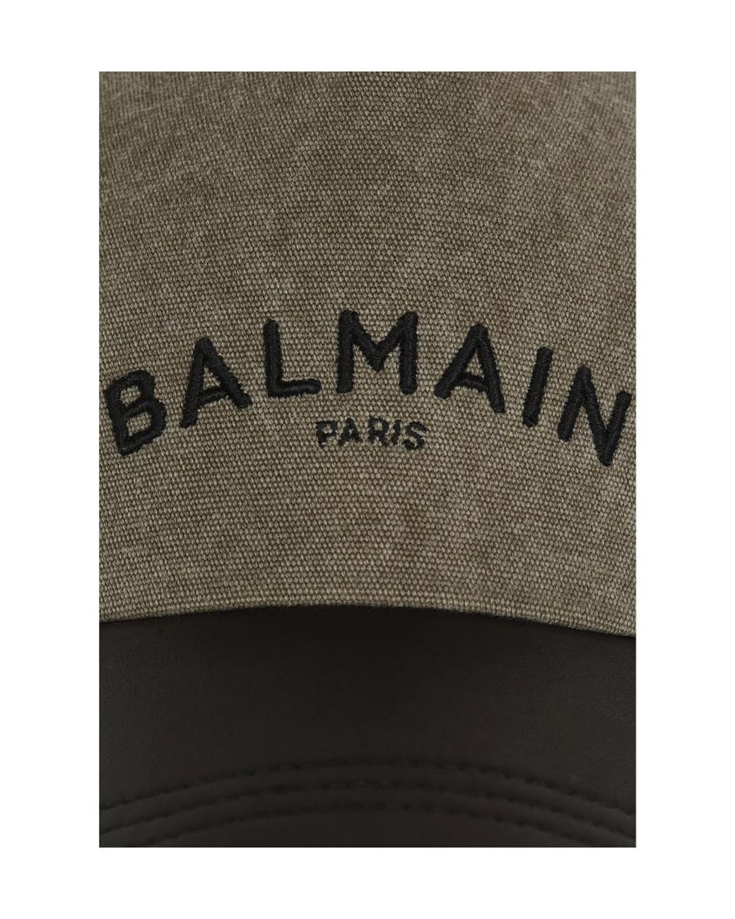 Balmain Green Cotton Cap With Logo for men
