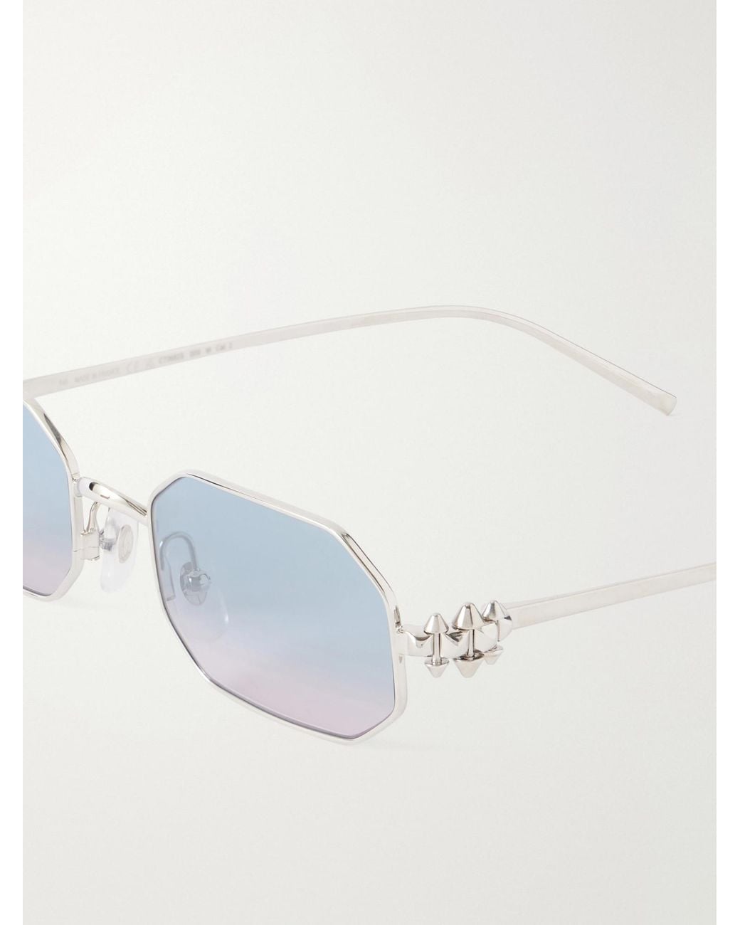Cartier White Geometric Frame Sunglasses