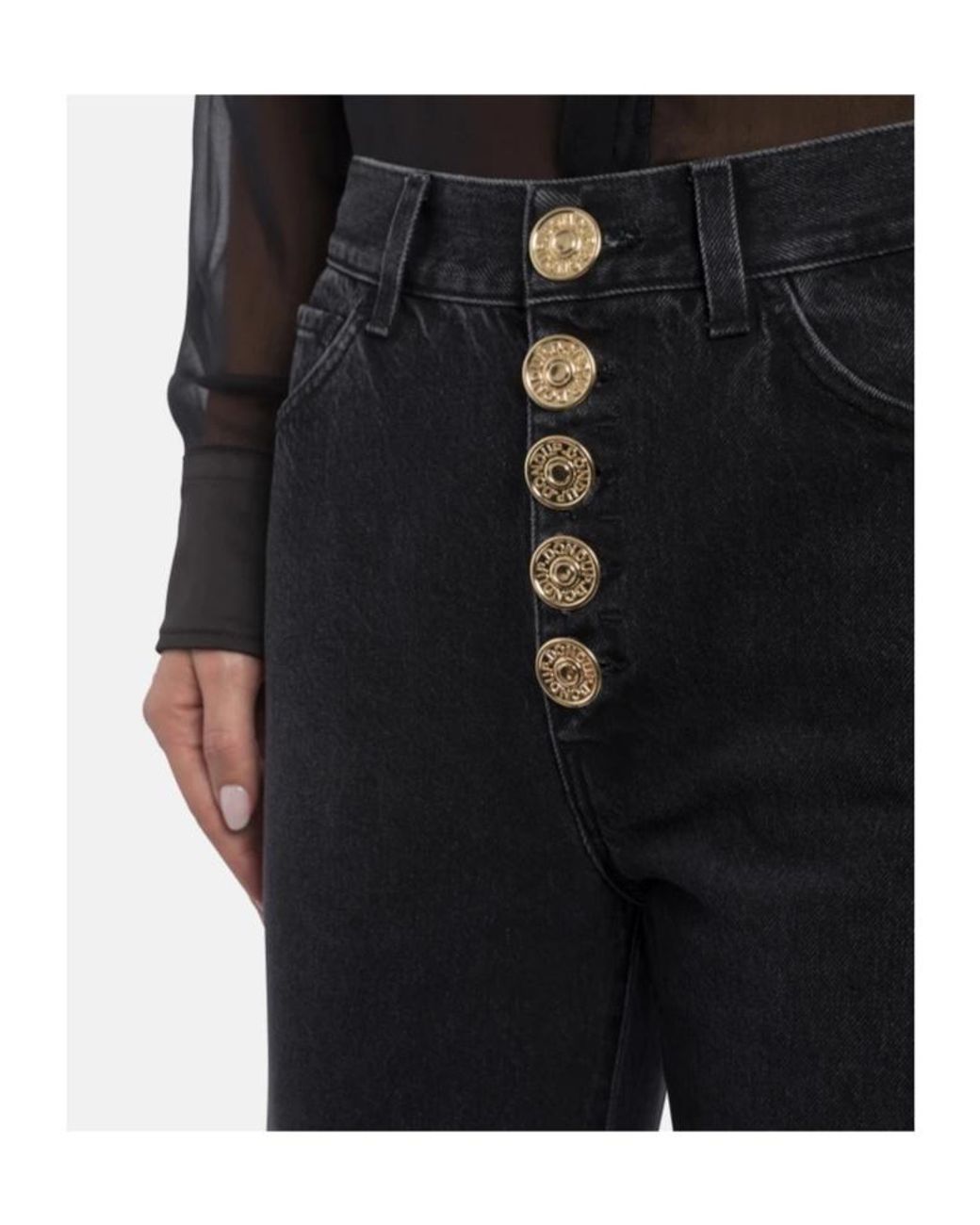 Dondup Black Button-Detail Jeans
