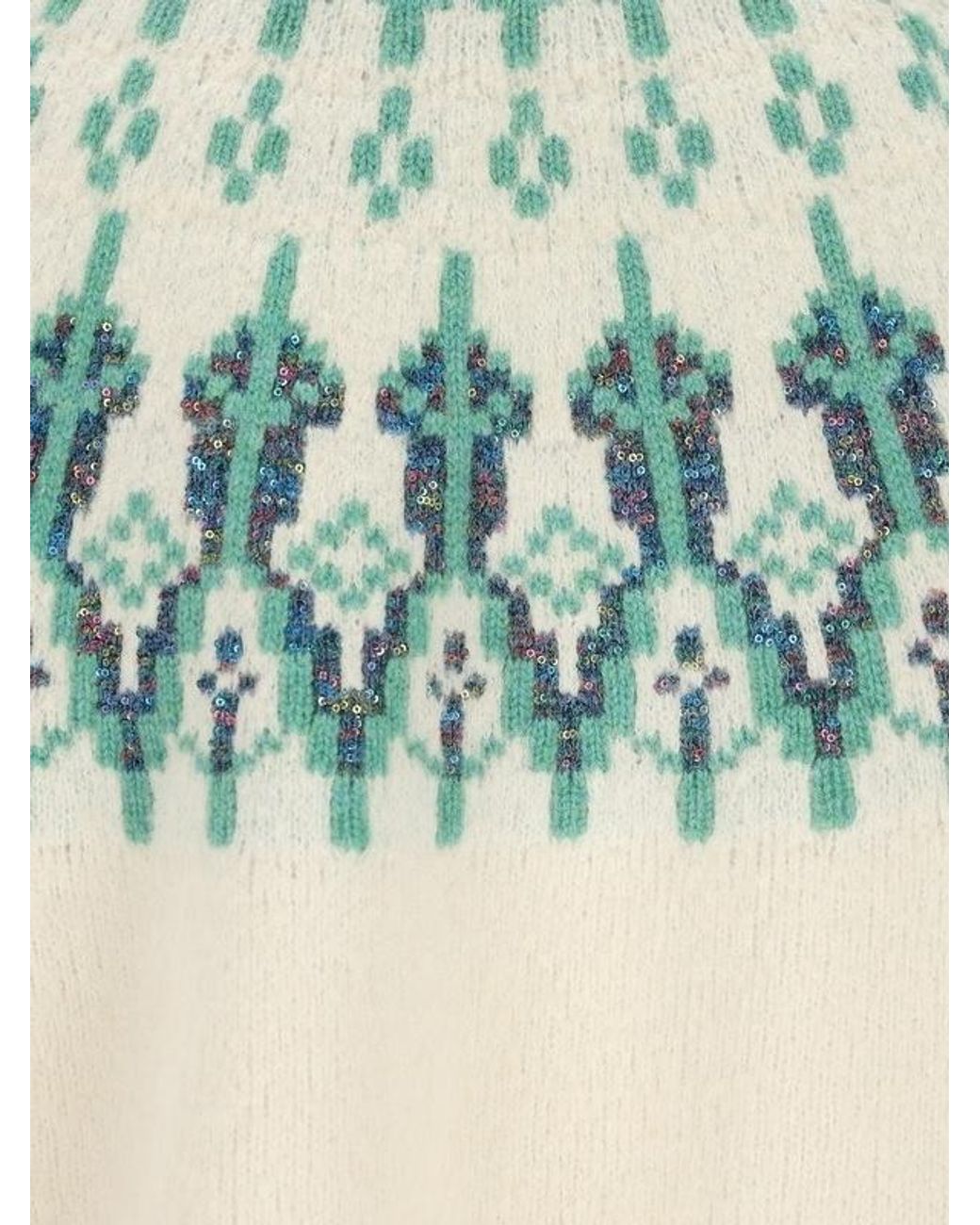 Loewe Blue Fair Isle Pattern Crewneck Jumper