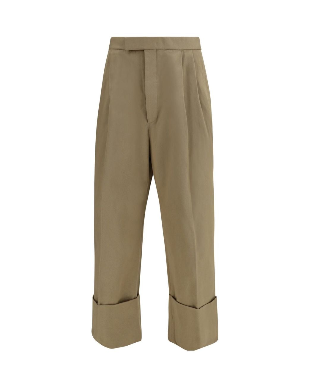 Thom Browne Green High Rise Double Pleated Trousers for men