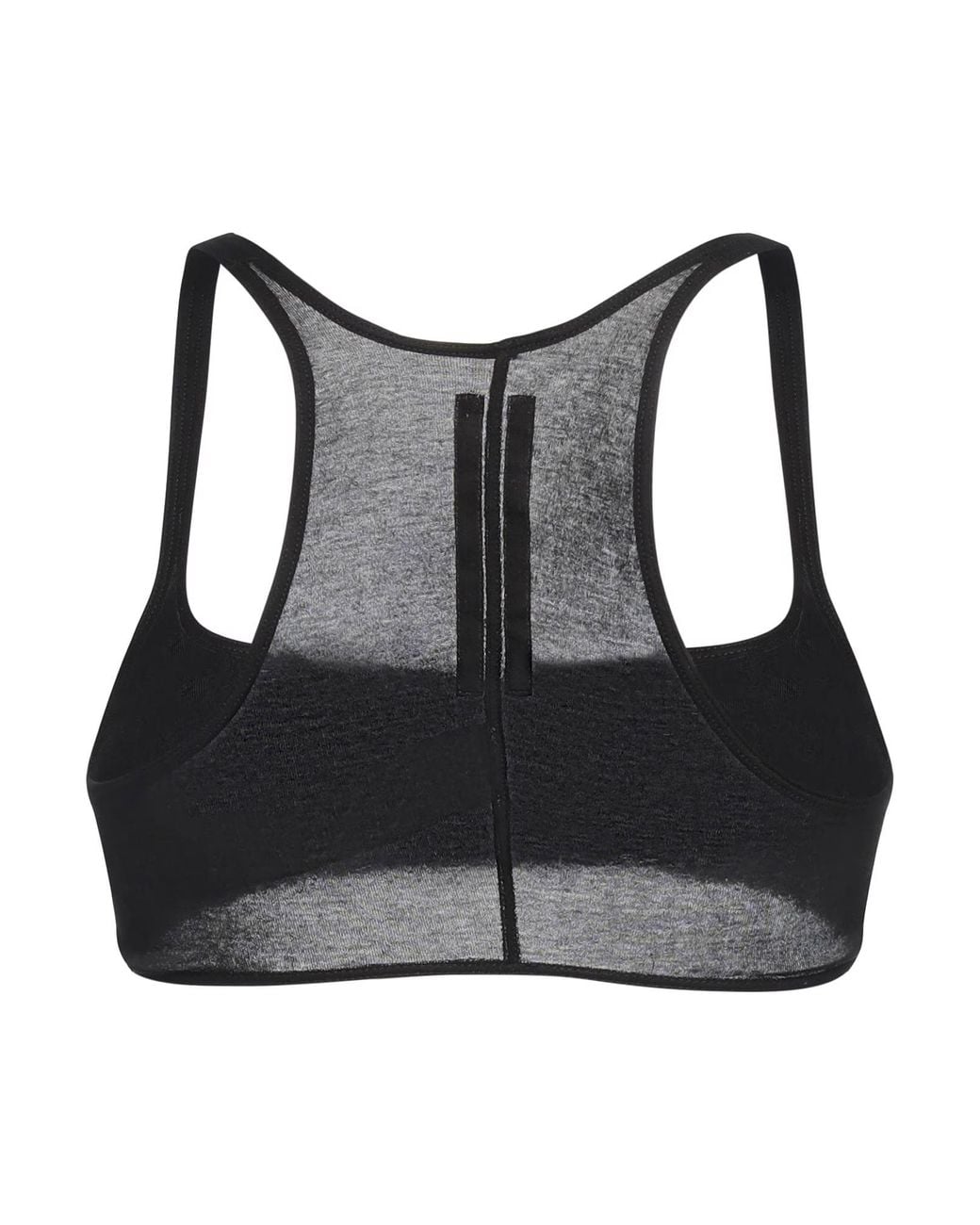 Rick Owens Black Sleeveless Crew Neck Solid Color Crop Top