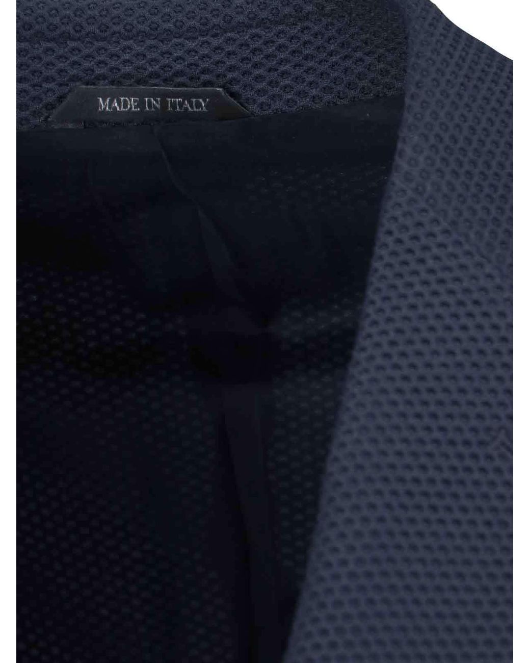 Giorgio Armani Blue Single-Breasted Straight Hem Blazer for men