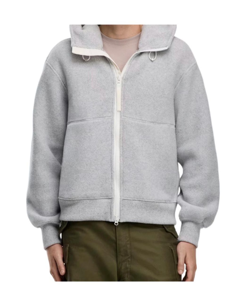 Canada Goose Gray Drawstring Zip-Up Hoodie for men