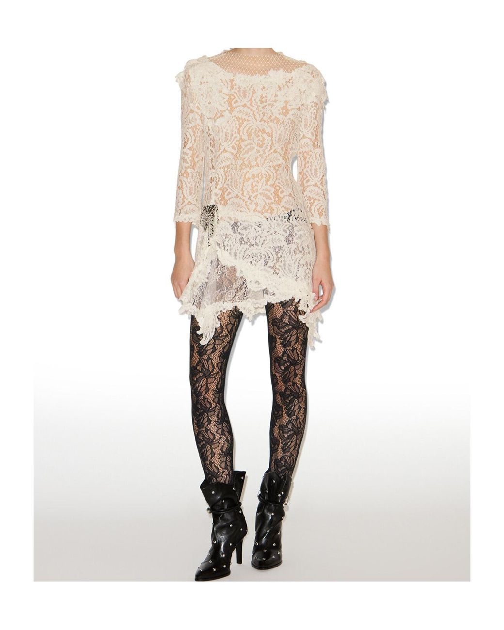 Isabel Marant White Rubiana Lace-Detailed Midi Dress