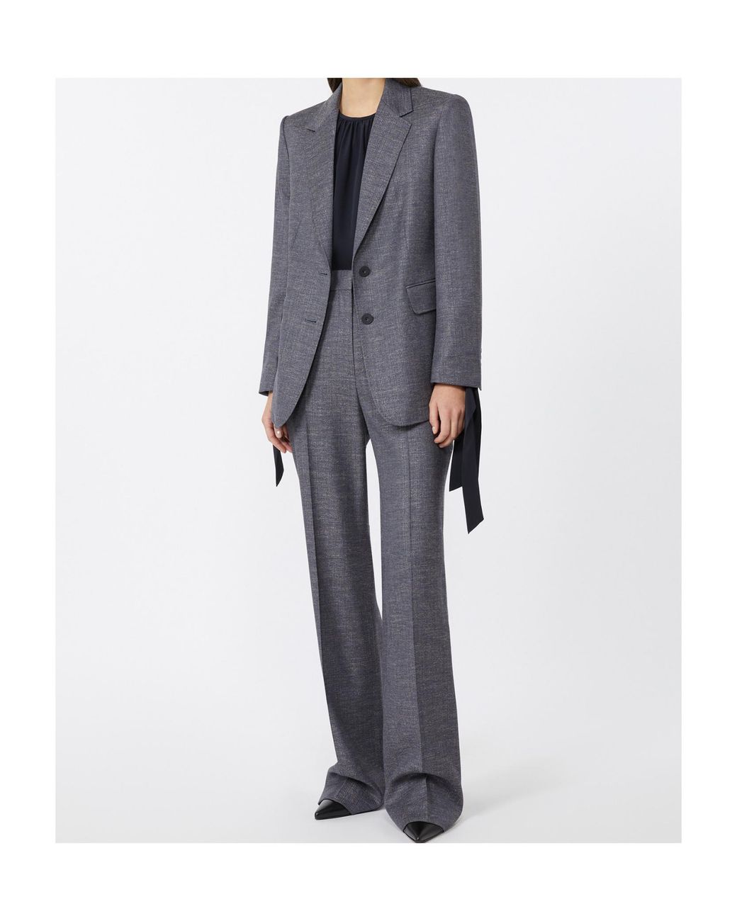 Max Mara Blue Studio Eziana Straight Leg Pants