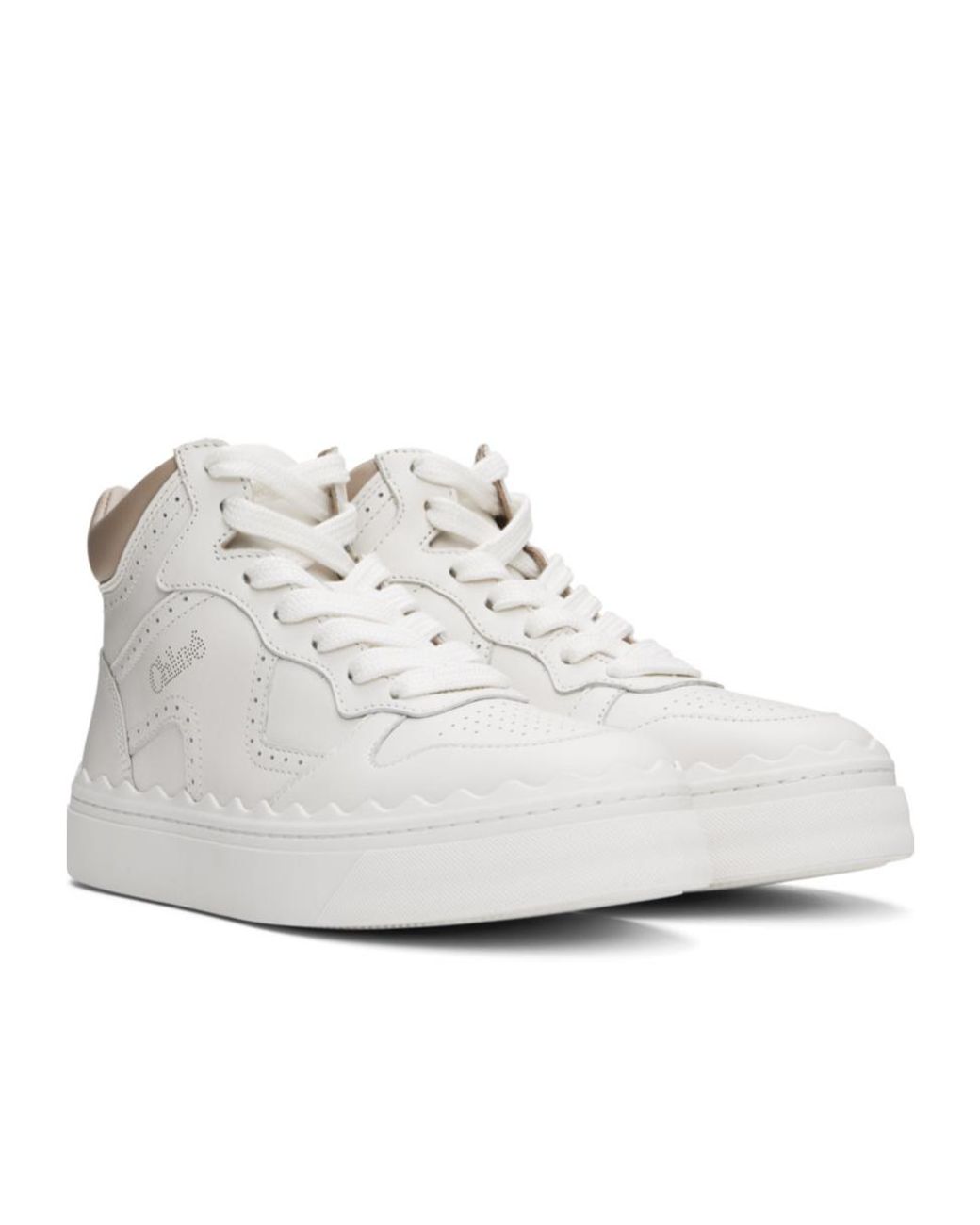 Chloé White Lauren High-Top Sneakers