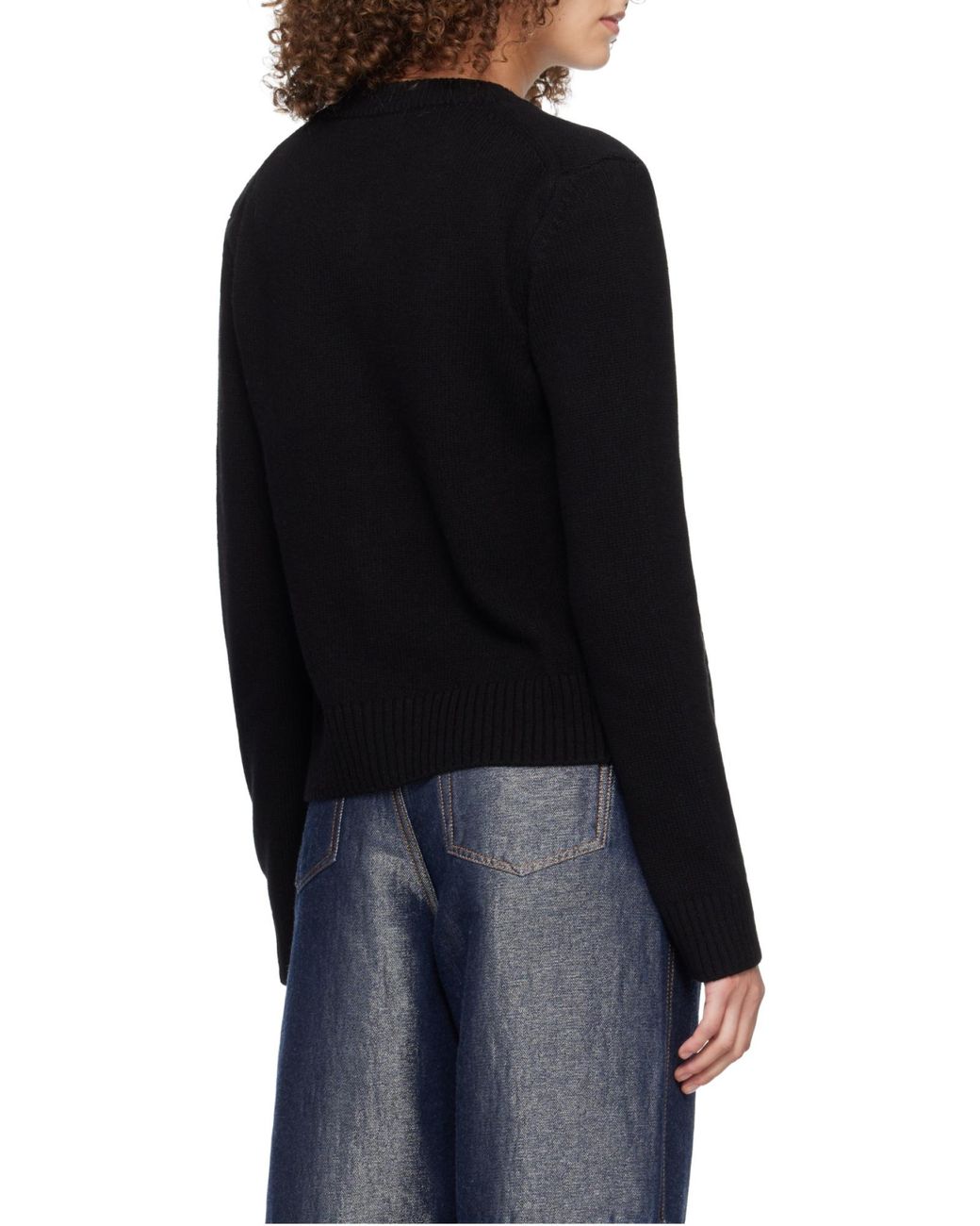 Ganni Black Wool Mix Cardigan