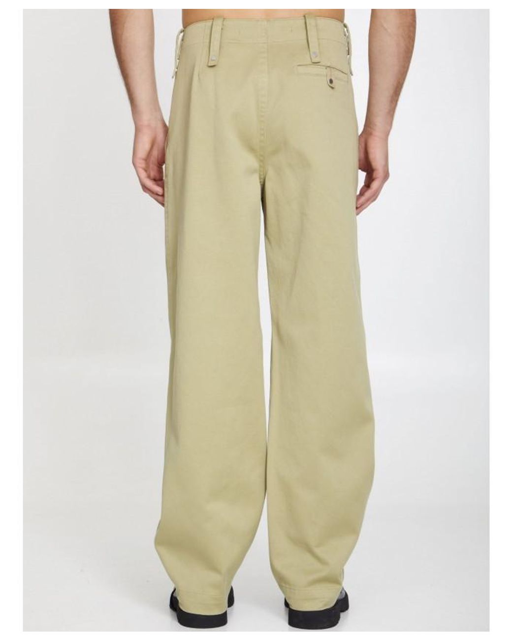 Burberry Natural Straight Hem Wide-Leg Trousers for men