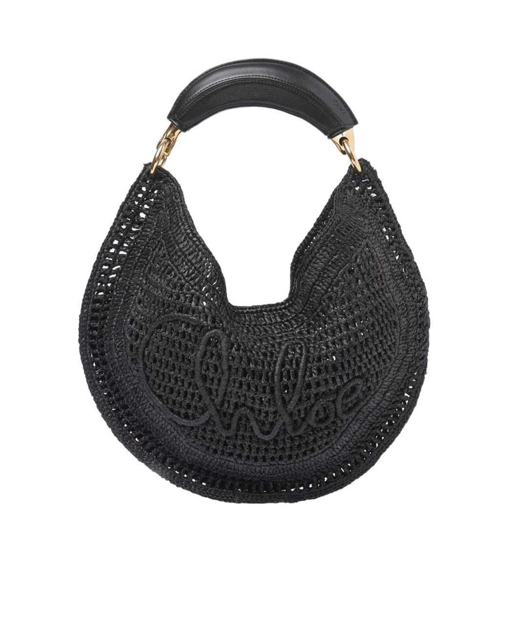 Chloé Blue Chloé Summer Banana Woven Top Handle Bag