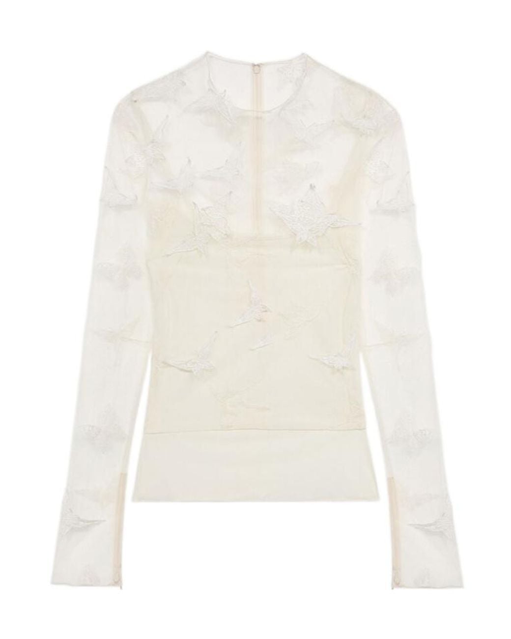 Blumarine White Embroidered-Inserts Blouse