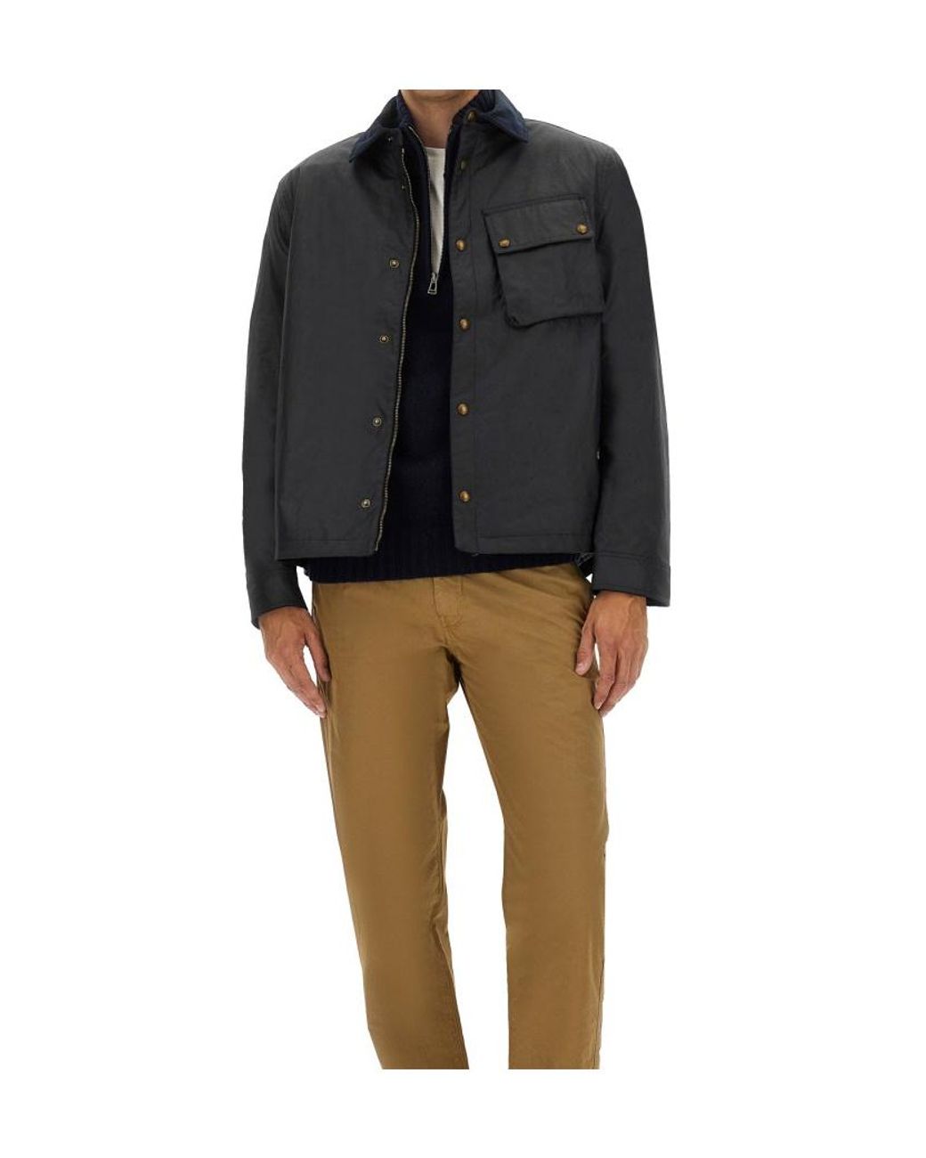 Belstaff Multicolor Waxed Velvet-Collar Jacket for men