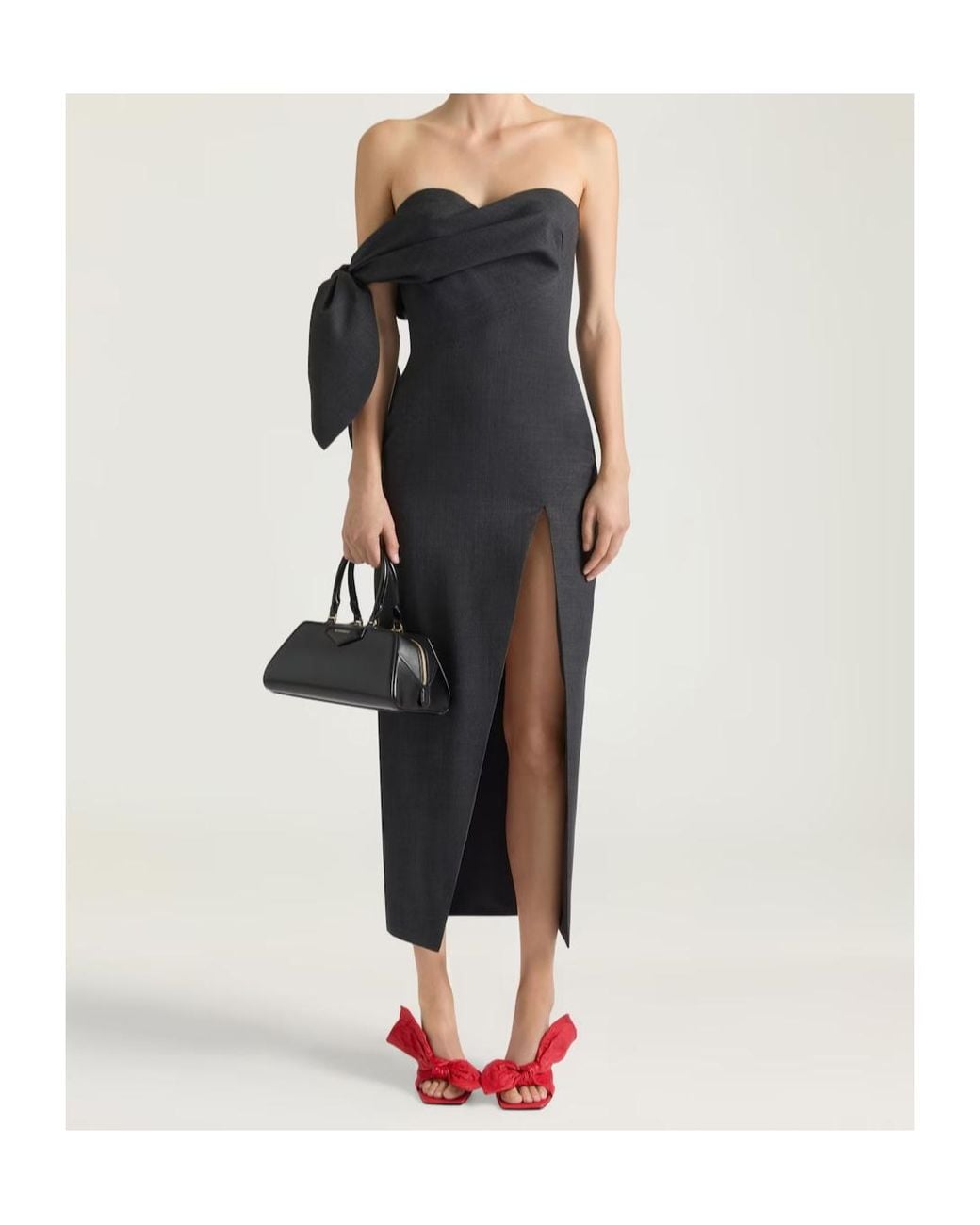 Givenchy Black Bow Bustier Midi Dress