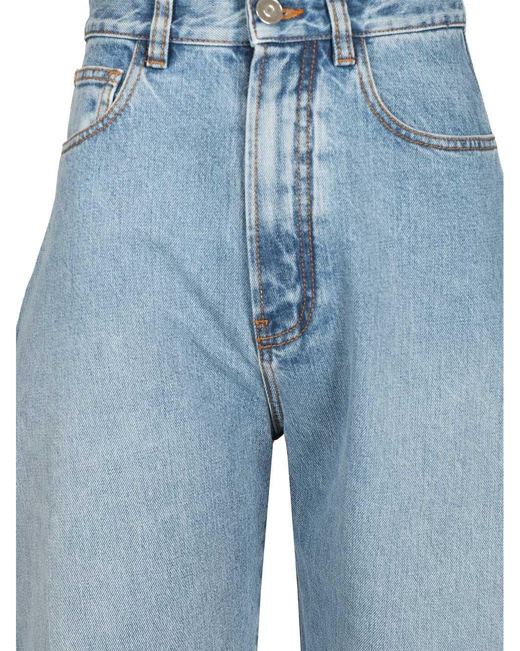 Alaïa Blue Round Wide-Leg Jeans
