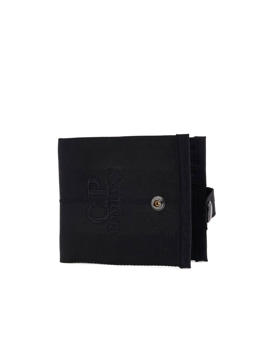 C P Company Black Herringbone Logo Wallet for men