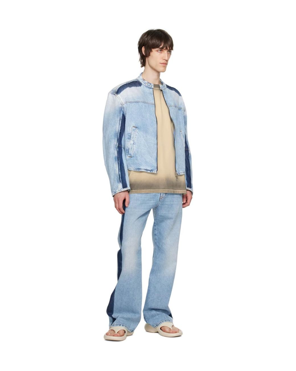 DIESEL Blue D-Ero-S Mid-Rise Straight-Leg Jeans for men