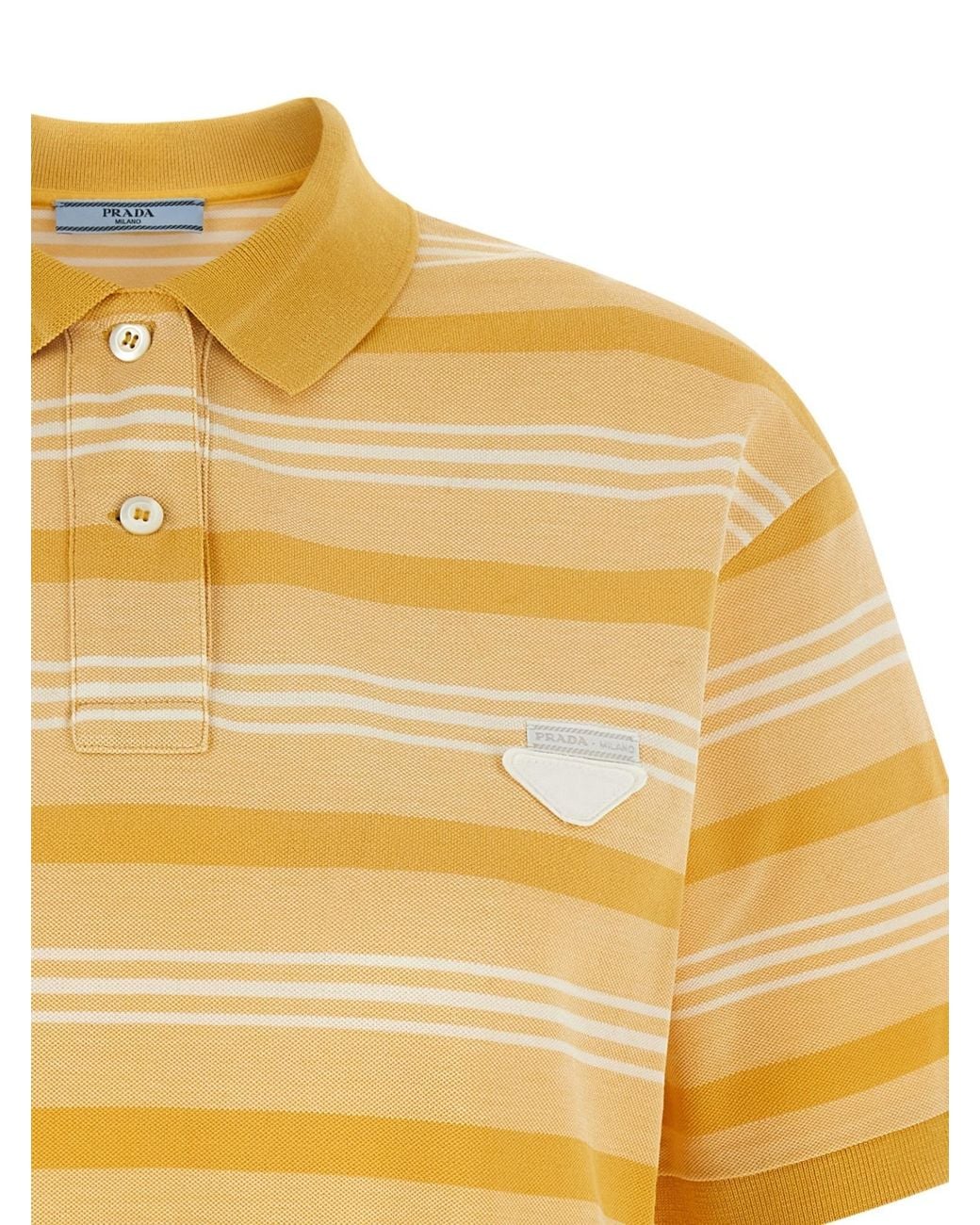 Prada Yellow Short-Sleeved Striped Dress