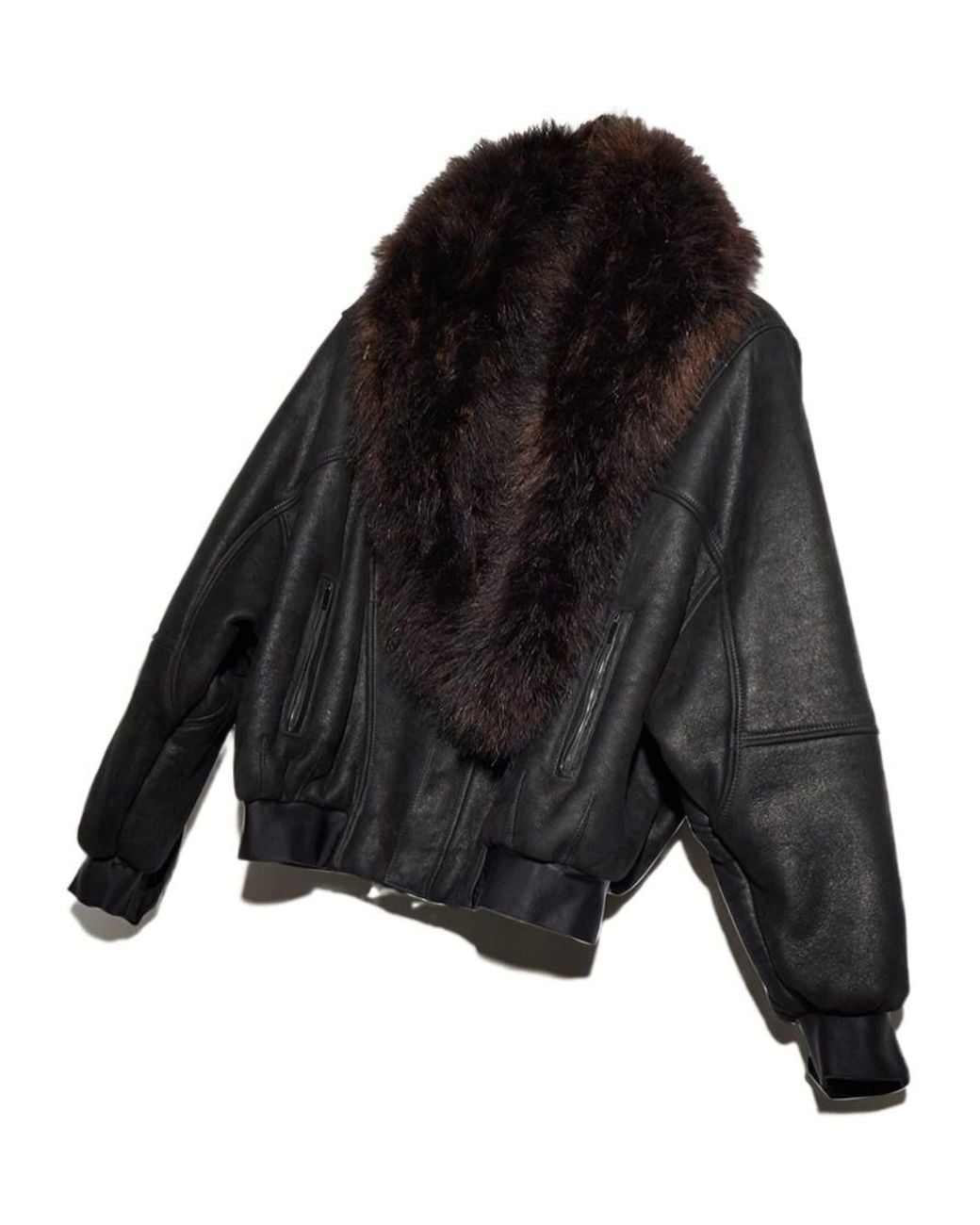 Gucci Black Soft Shearling Bomber Jacket