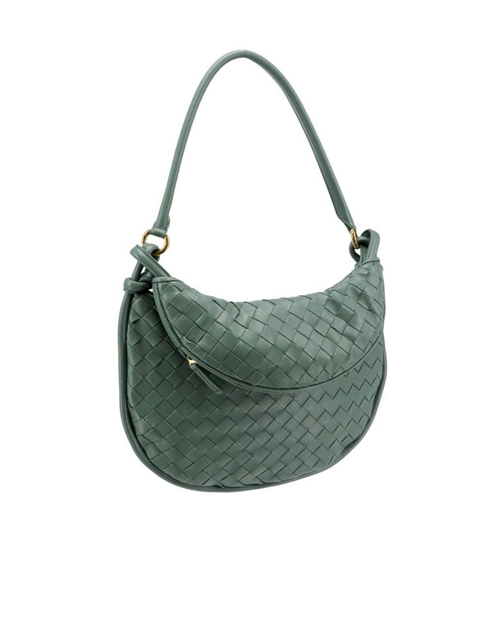 Bottega Veneta Green Medium Gemelli Knitted Shoulder Bag