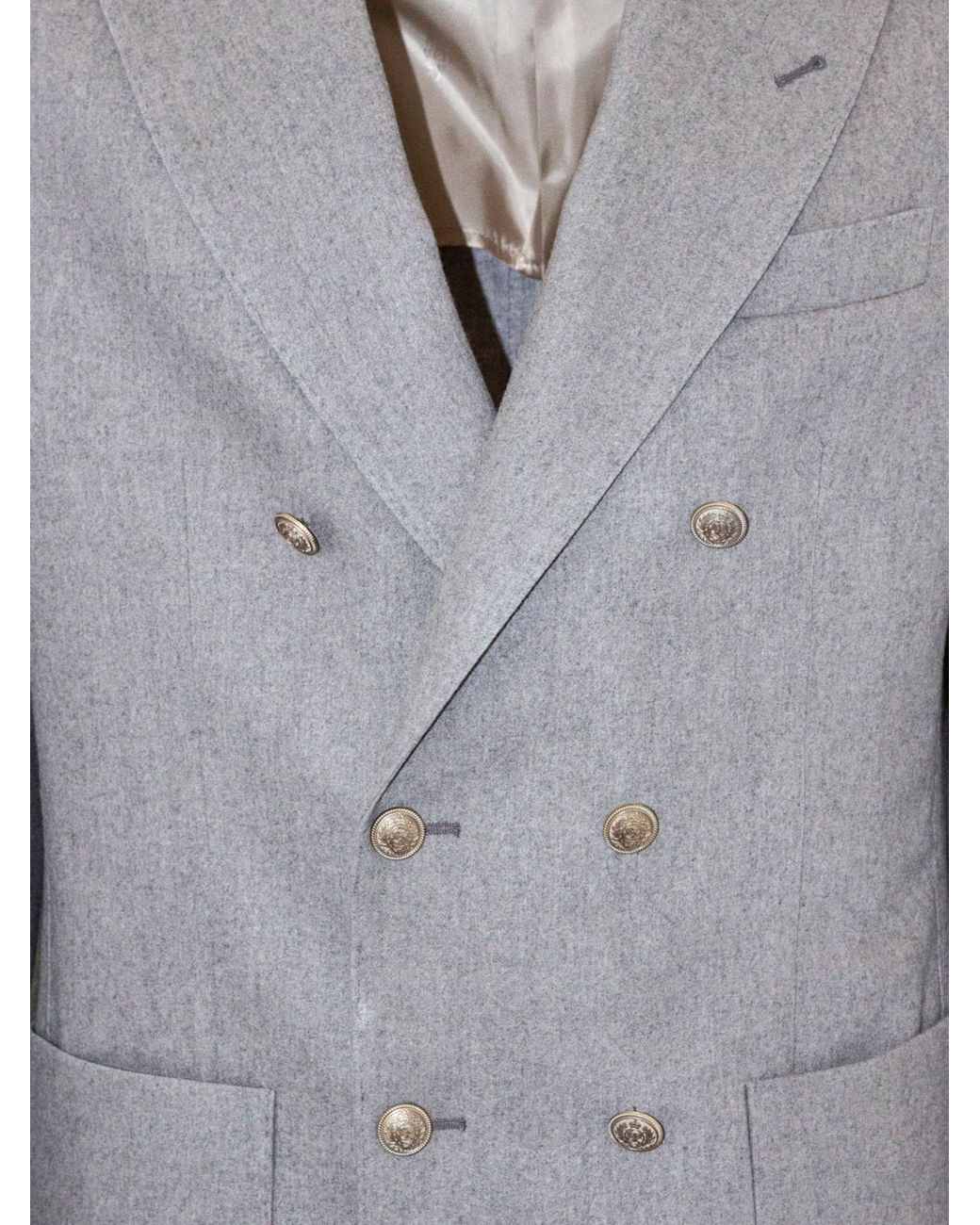 Eleventy Gray Double-Breasted Jacket for men