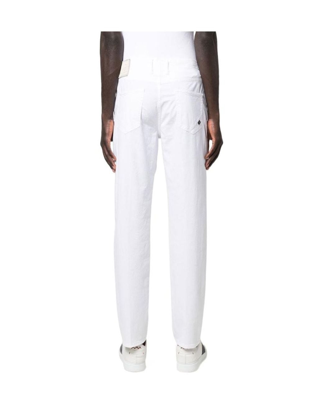 Incotex White Straight-Leg Casual Trousers for men