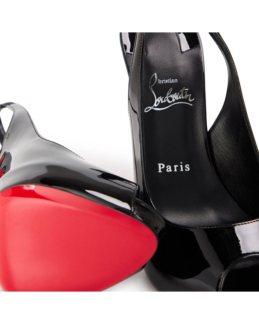 Christian Louboutin Black Platform Slingback Pumps