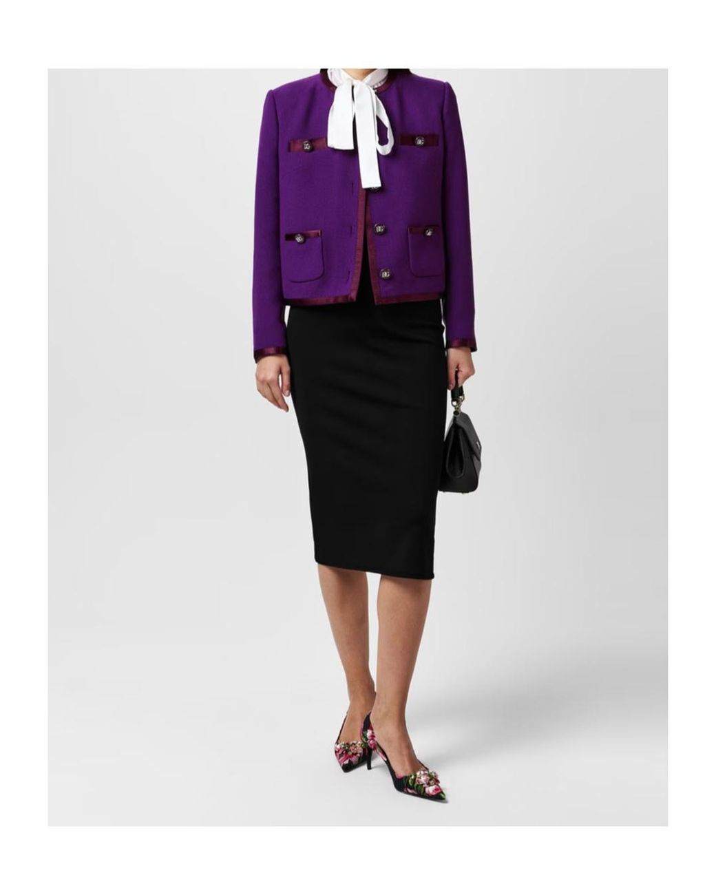 Dolce & Gabbana Purple Cropped Jacket
