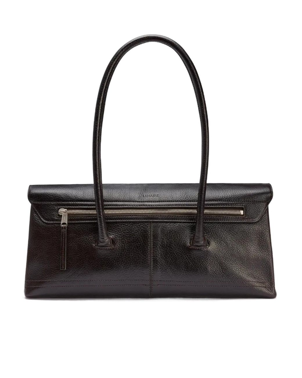 Lemaire Black Gear Logo Detailed Shoulder Bag