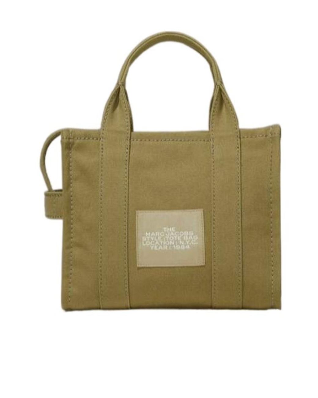 Marc Jacobs Green Logo Printed Zip-Up Small Tote Bag