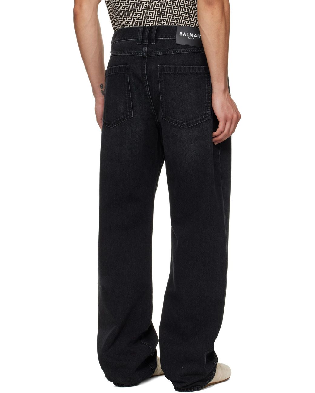 Balmain Black Loose Fit Denim Jeans for men