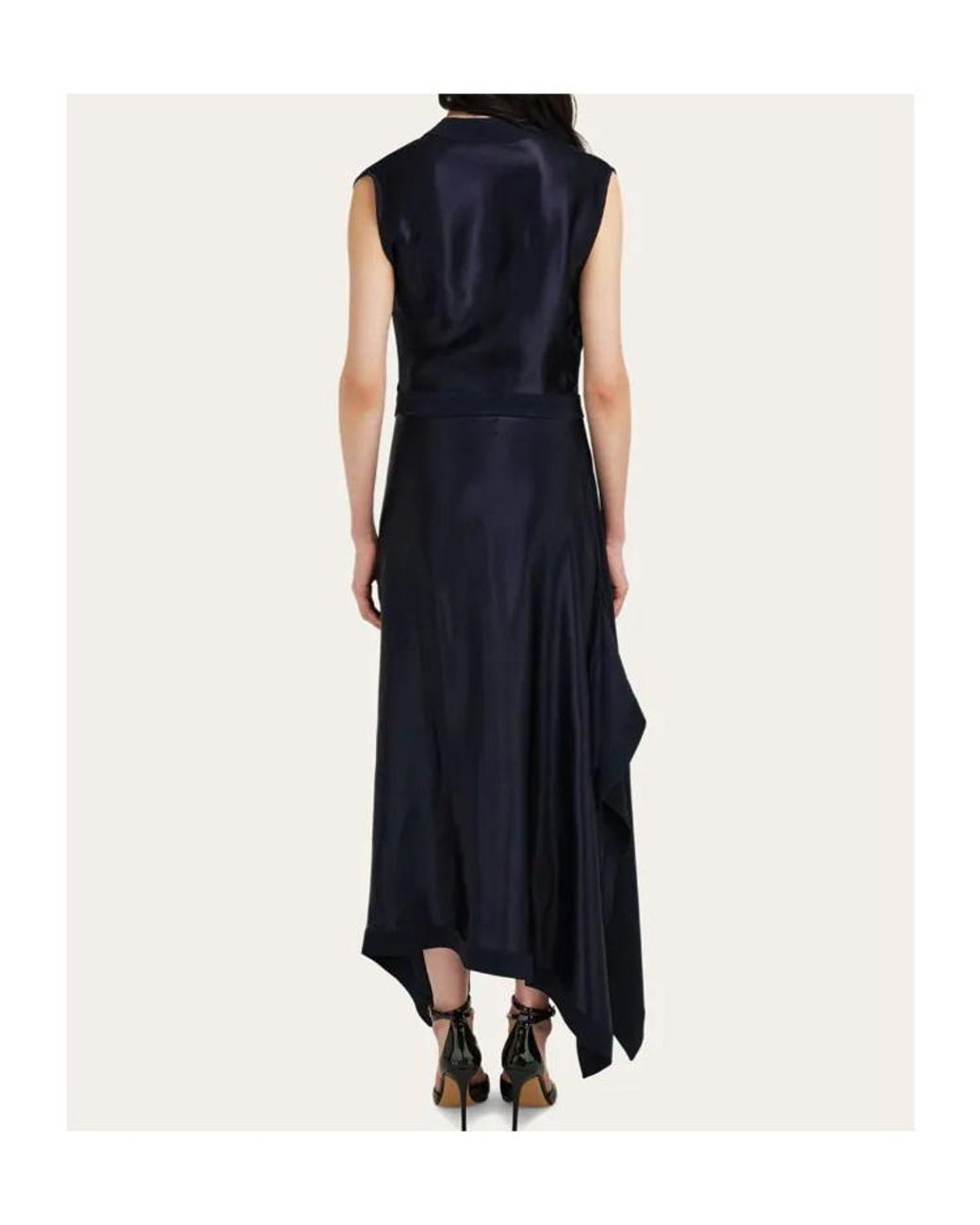 Ferragamo Blue Asymmetric Dress