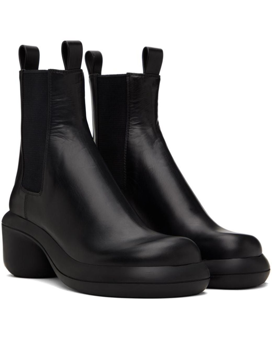 Jil Sander Black Round-Toe Ankle Boots