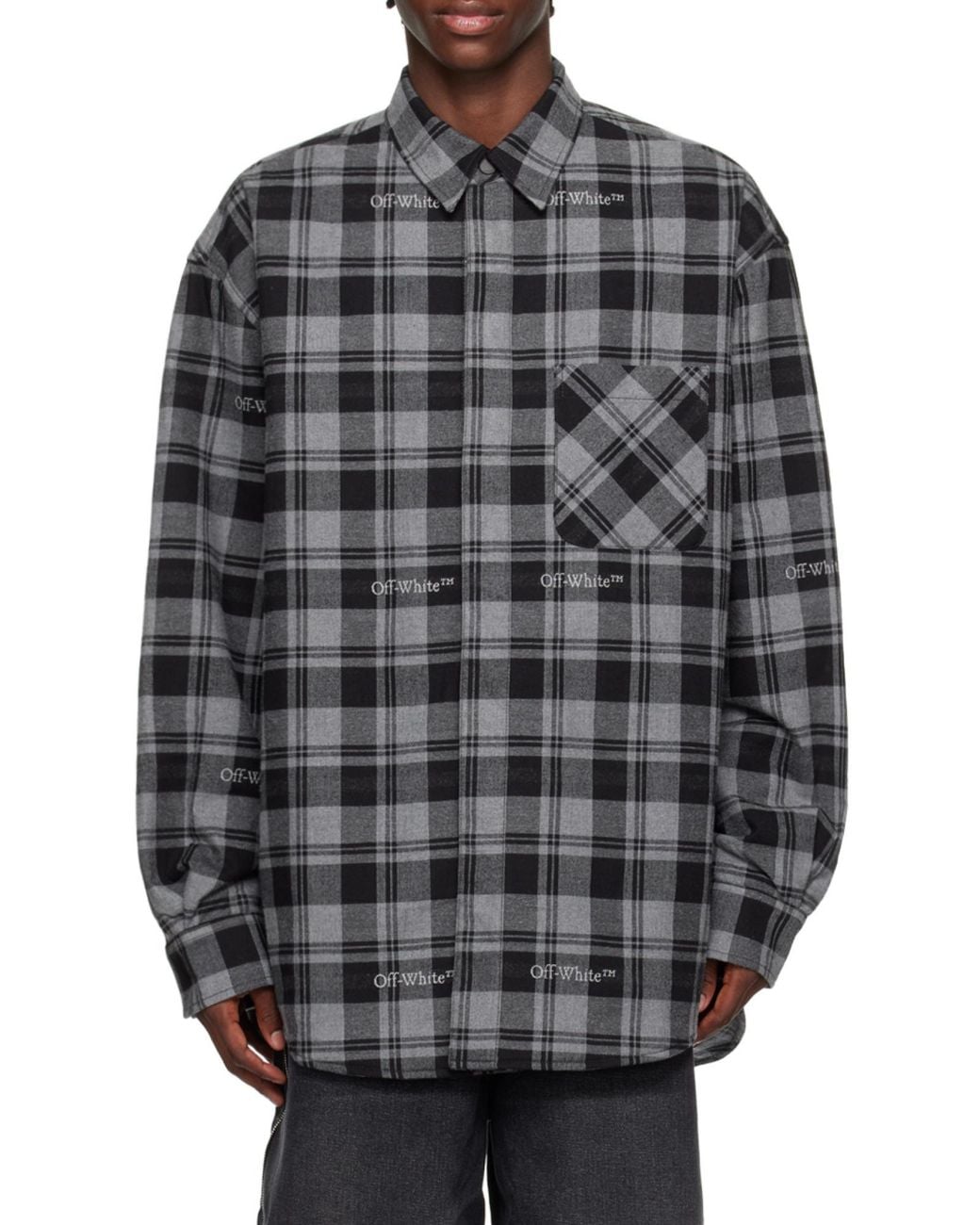 Off-White c/o Virgil Abloh Black Checked Long-Sleeved Shirt for men