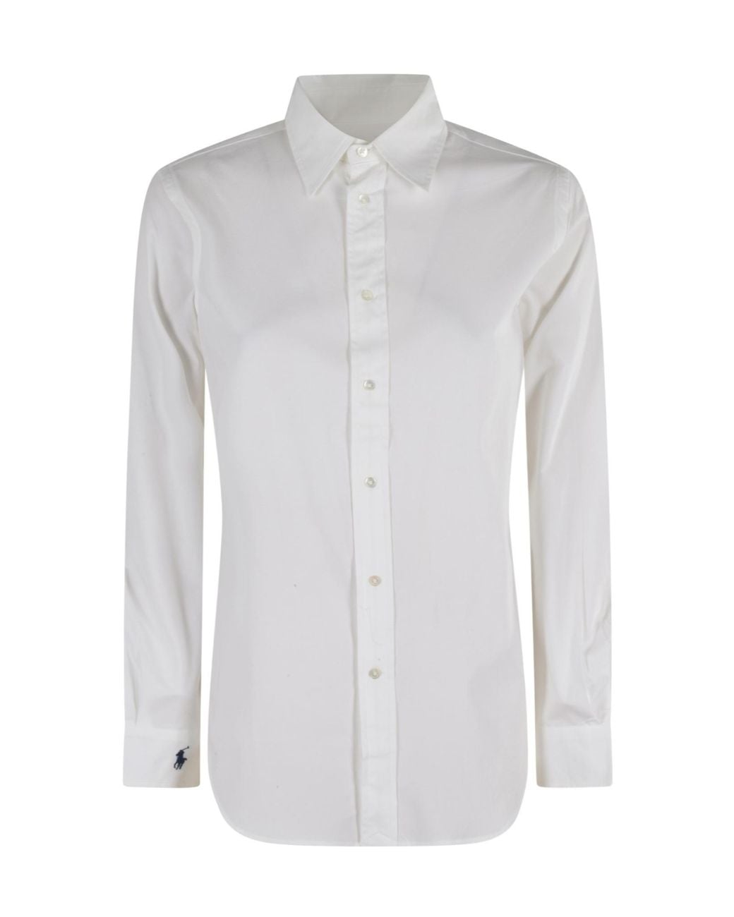 Polo Ralph Lauren Purple Logo-Embroidered Long-Sleeved Shirt