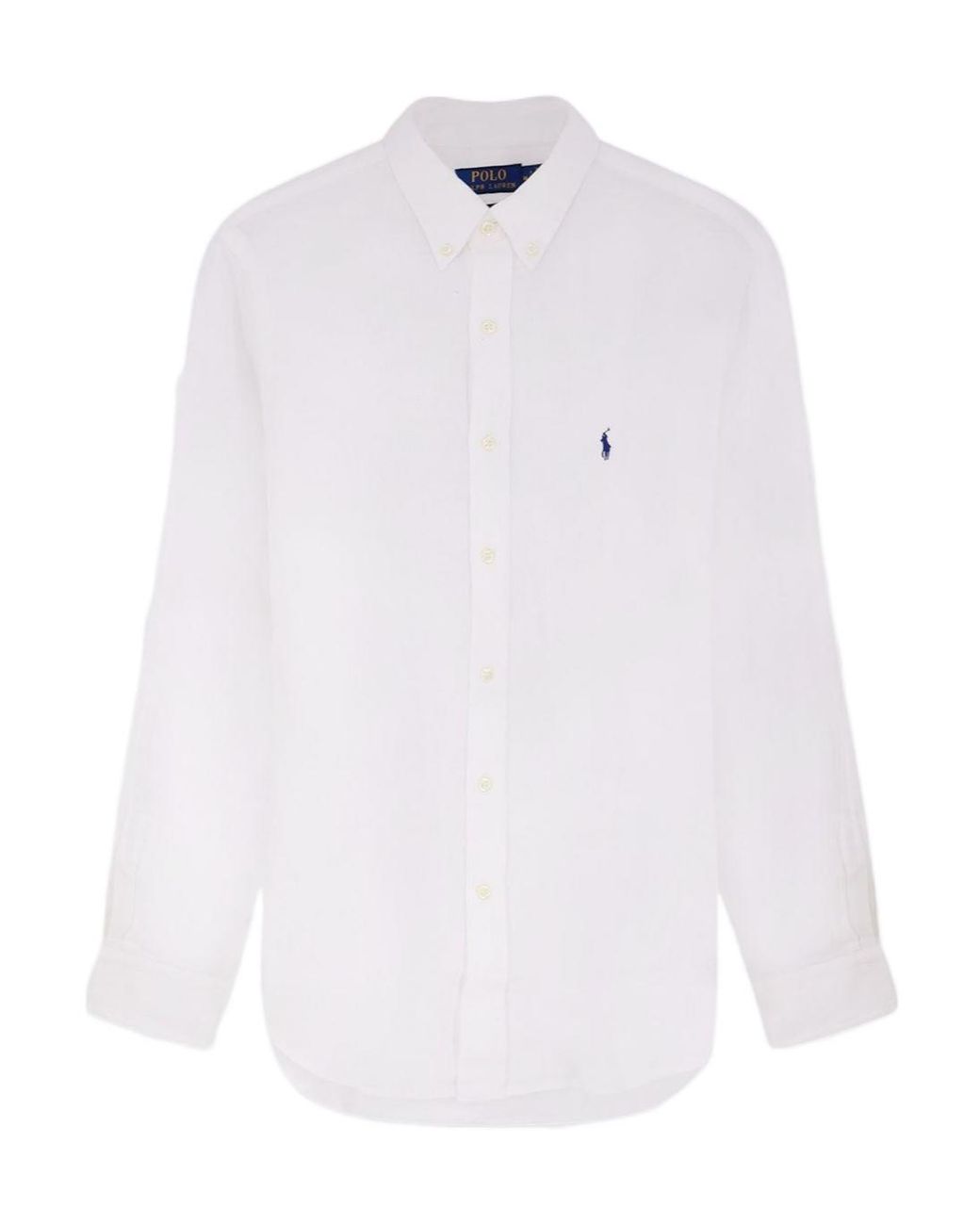 Ralph Lauren White Polo Logo Detailed Slim-Fit Shirt for men