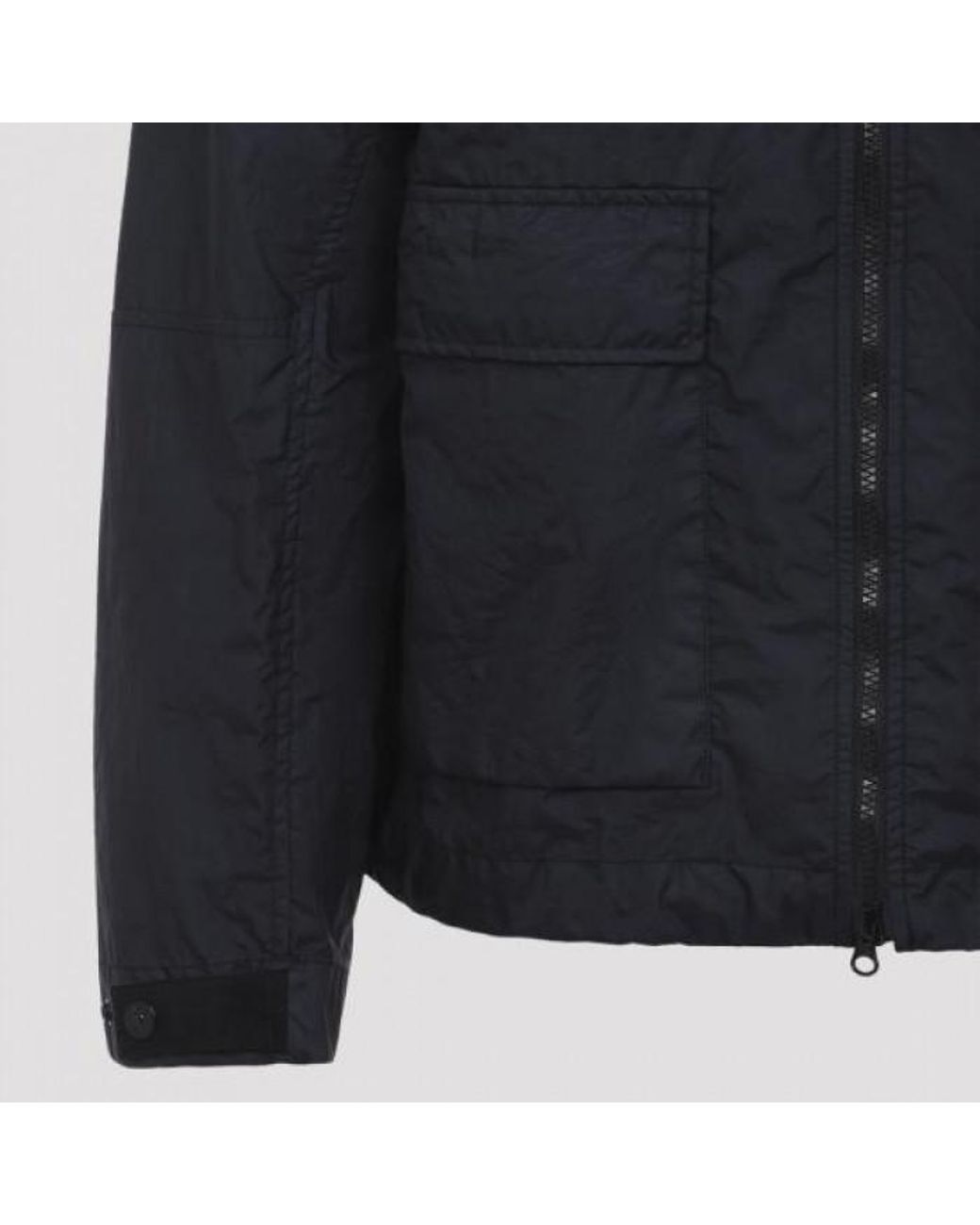 Stone Island Blue Logo Patch Hooded Jacket for men