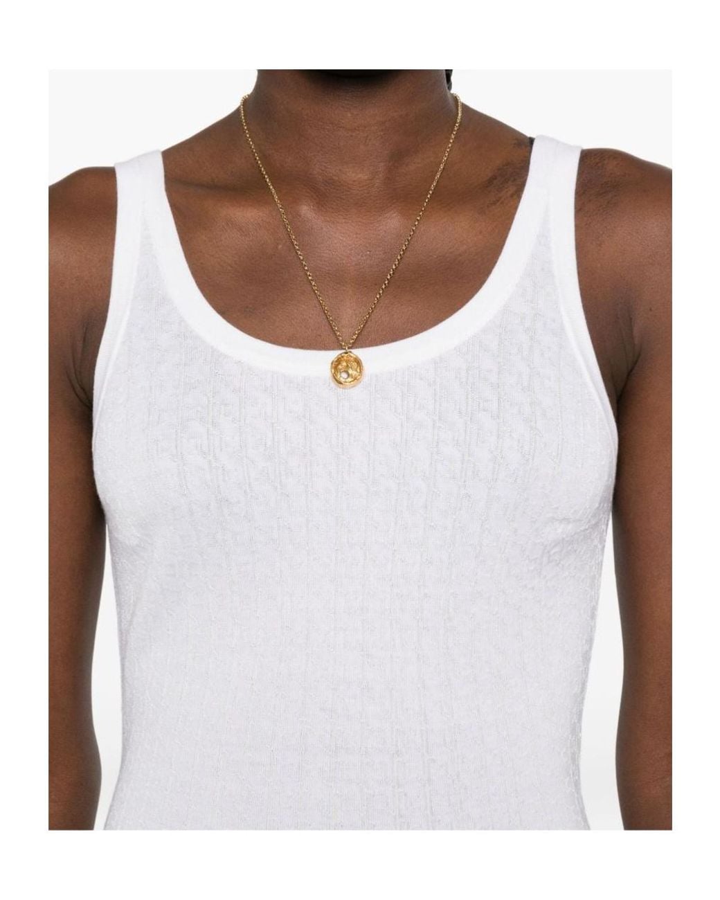 Elisabetta Franchi White Wool Blend Tank Top