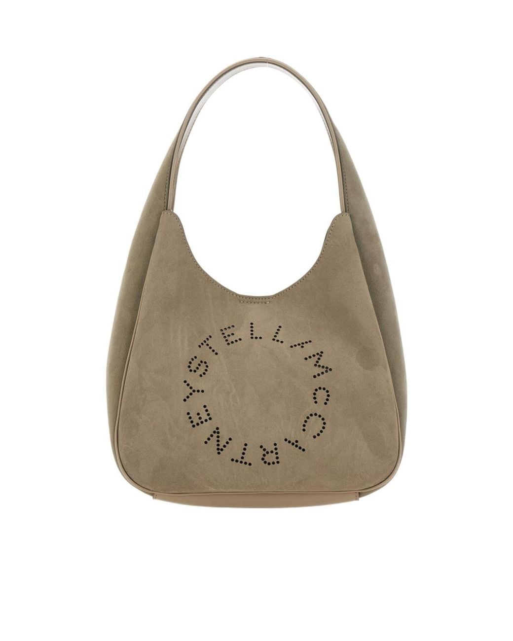Stella McCartney Gray Logo Detailed Small Hobo Bag