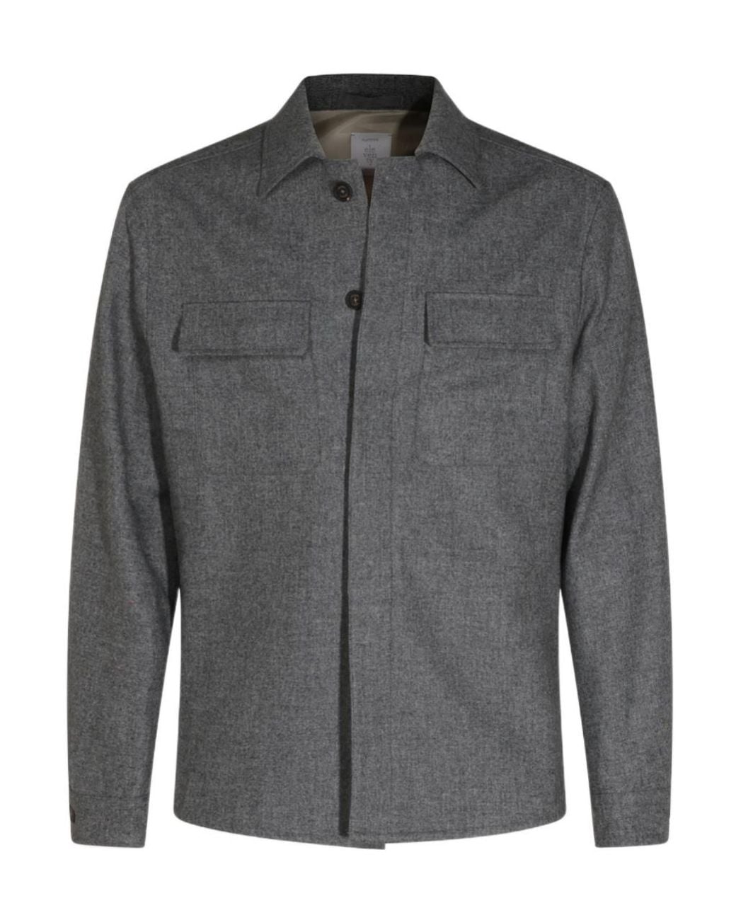 Eleventy Gray Flap-Pocket Shirt Jacket for men