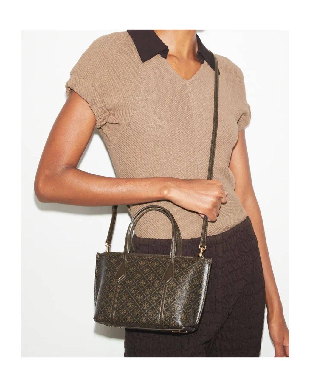 Tory Burch Brown Perry Mini Tote