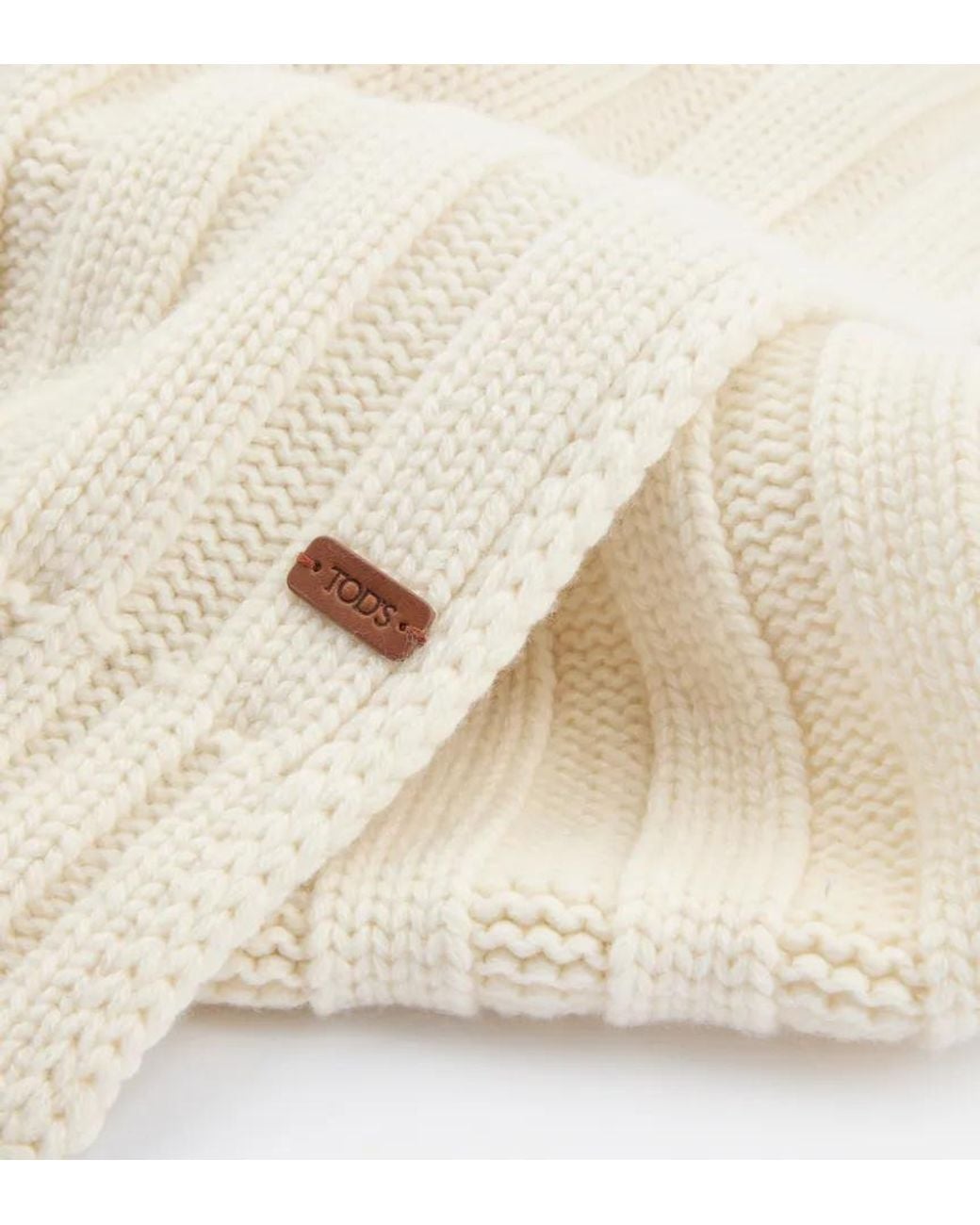 Tod's Natural Ribbed-Knit Scarf for men