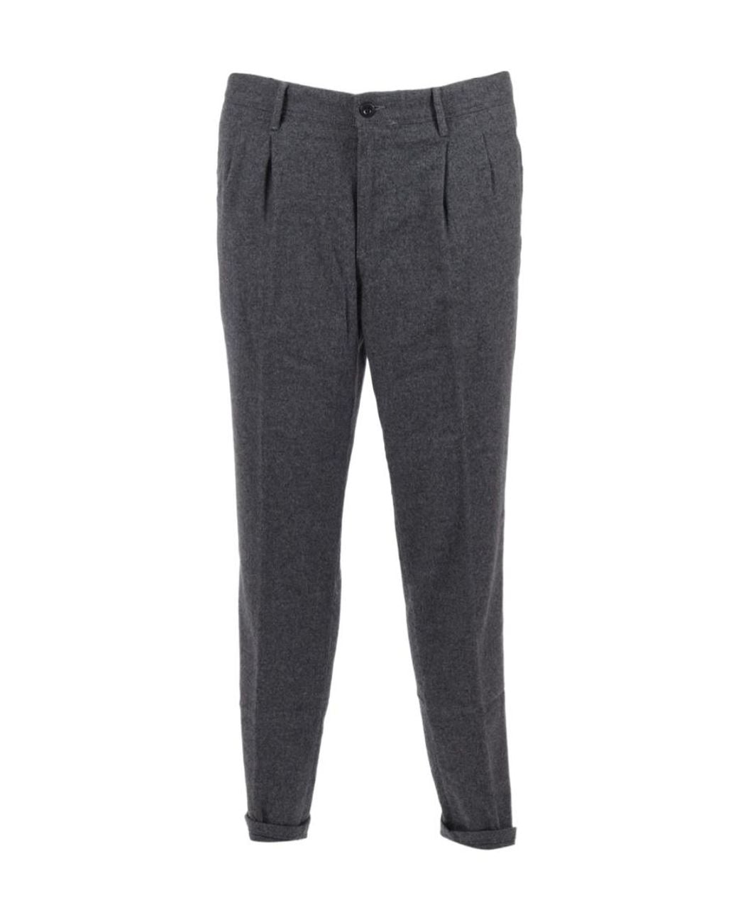 Incotex Gray Pleated Detail Tailored Trousers for men