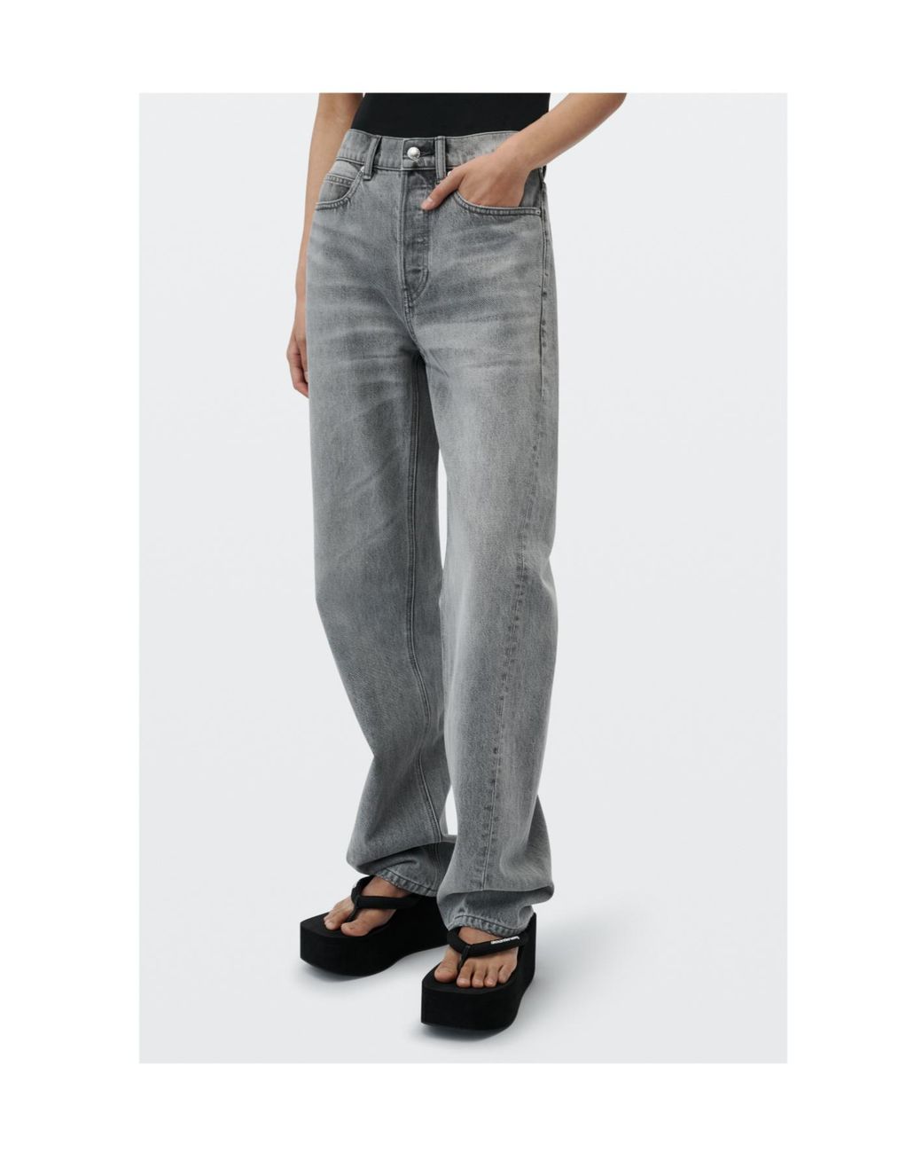 Alexander Wang Gray Float Shadow Pocket Mid-Rise Relaxed Jeans