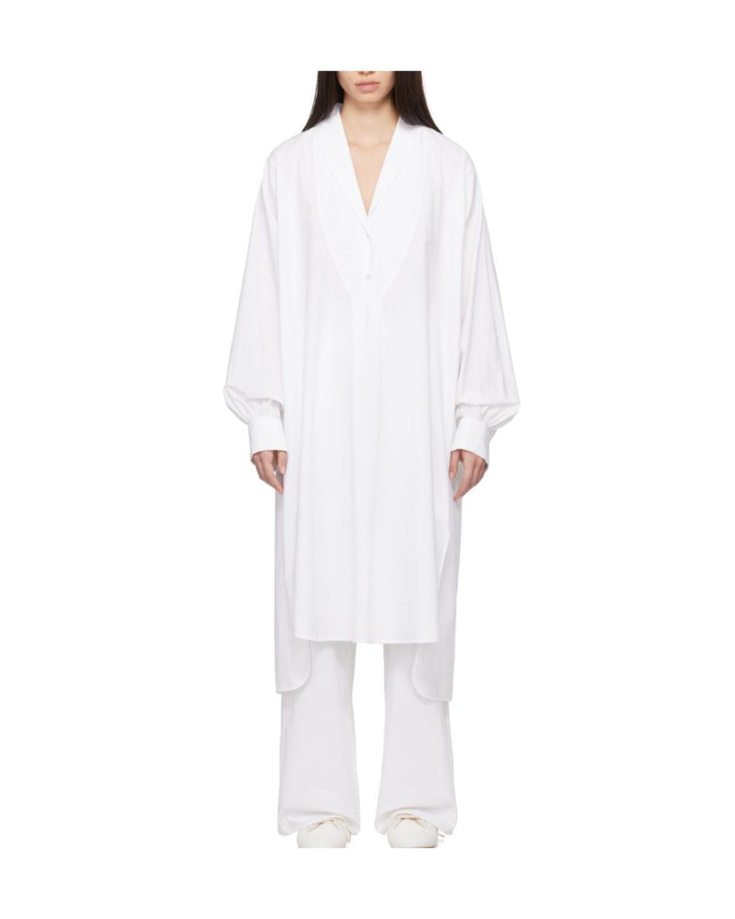 The Row White Elinor Cotton Shirt Dress