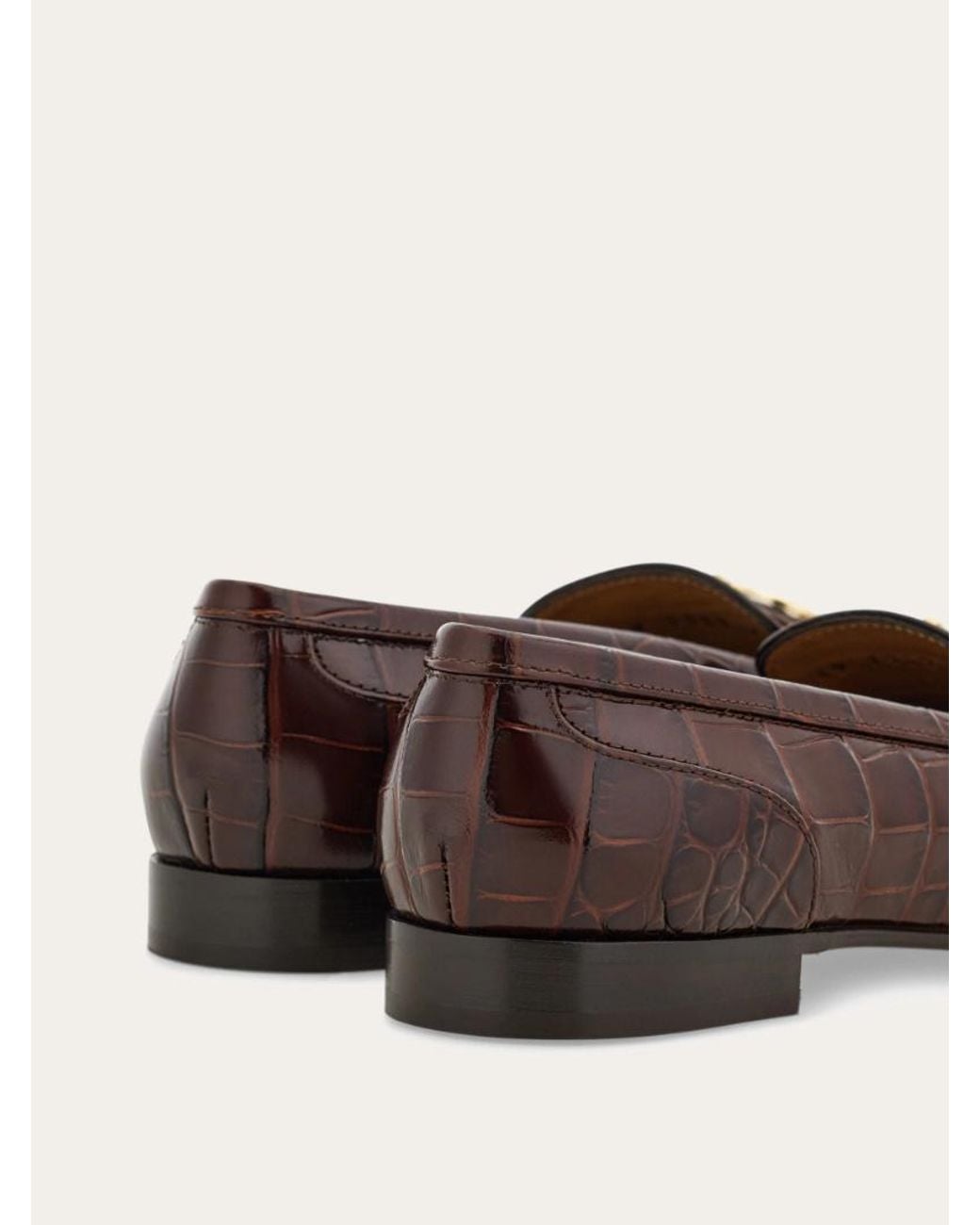 Ferragamo Brown Round-Toe Moccasins