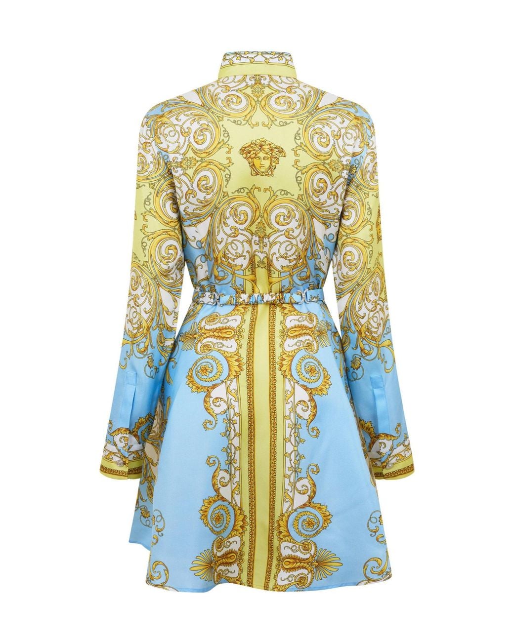 Versace Blue Print Long-Sleeve Shirt