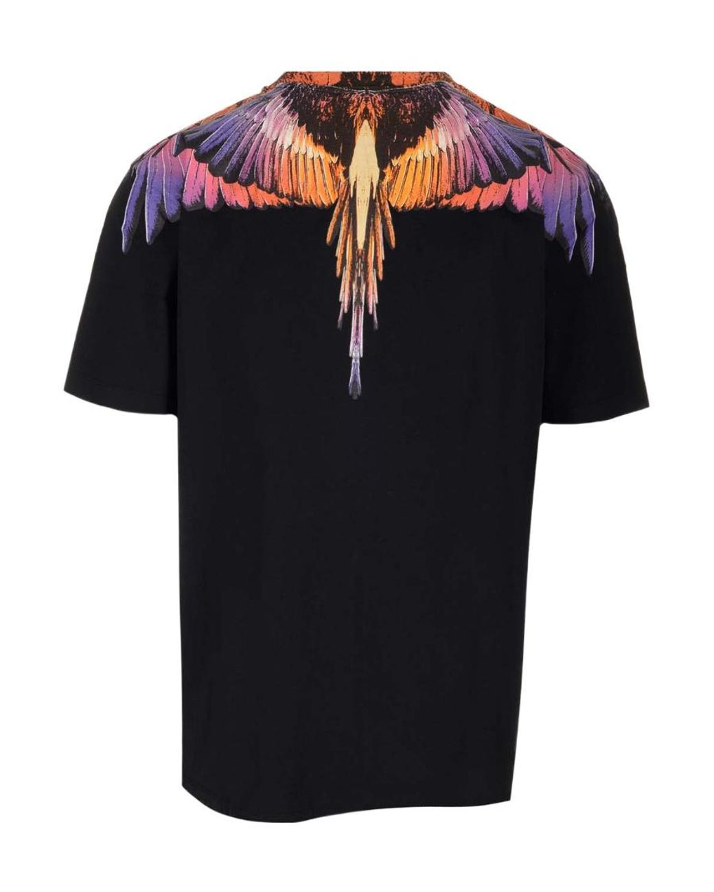 Marcelo Burlon Black Graphic-Print Organic Cotton T-Shirt for men
