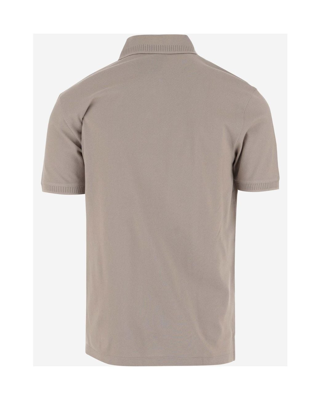 Emporio Armani Gray Logo Embroidered Polo Shirt for men